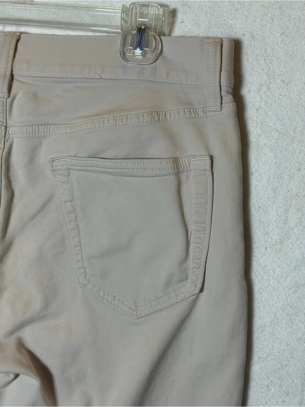 Banana Republic Mens Traveler Pants 34x32 Slim Fit Khaki Beige Stretch Chino